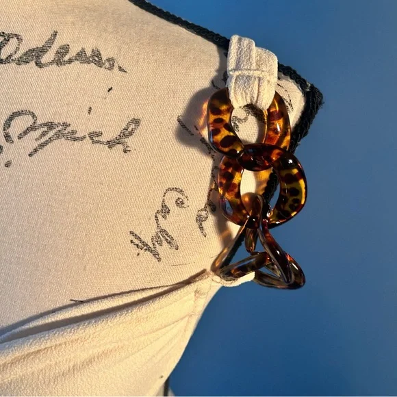 SAME Los Angeles animal print Chain One Piece (Faux Suede Cream) swimsuit - Picture 15 of 16